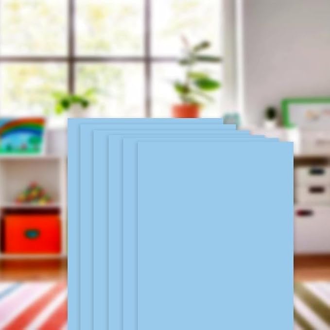 School Smart Folding Bristol Board, 9 x 12 Inches, Blue, Pack of 100
