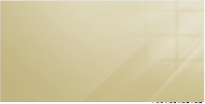 Aria 3'H x 4'W Low Profile 1/4" Glass Whiteboard - Horizontal Beige - 4 Markers and Eraser