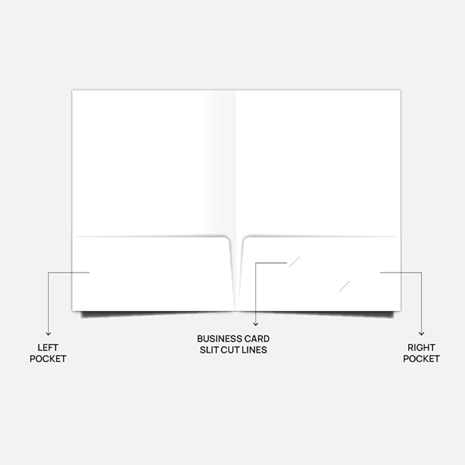 Custom Printed Pocket Folders - 9″ x 12″ Presentation Folders with Two Inside Pockets & Business Card Slot - Gloss Finish, Full‑Color Logo & Text - Ideal for Real Estate, Small Businesses - Pack of 35