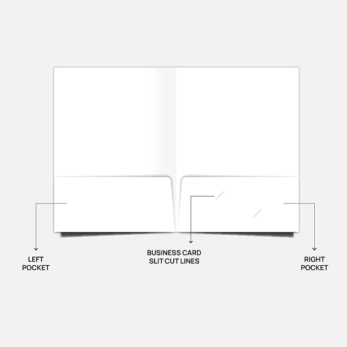 Custom Printed Pocket Folders - 9″ x 12″ Presentation Folders with Two Inside Pockets & Business Card Slot - Gloss Finish, Full‑Color Logo & Text - Ideal for Real Estate, Small Businesses - Pack of 45