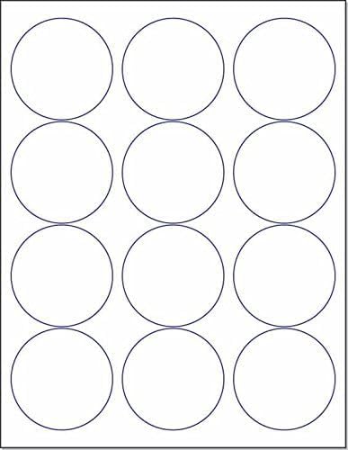 NextDayLabels 2.5 Inch Round Circle Stickers White Blank Labels for Laser Inkjet Printer - 12 Per Sheet Self-Adhesive Product Packaging Logo Made in USA - 6000 Labels