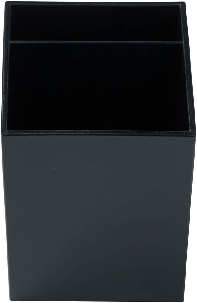 JAM PAPER Plastic Pen Holder - Black - Desktop Pencil Cup Sold Individually