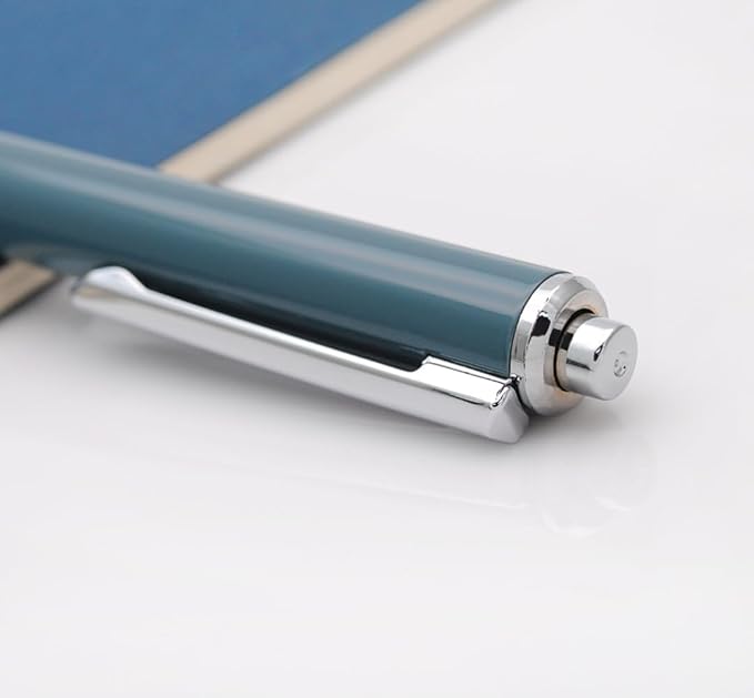 OASO K016 Retractable Fountain Pen Set 0.5mm with 4pcs Blue Ink Cartridges Smooth Writing for School Students (Deep Sea Blue)