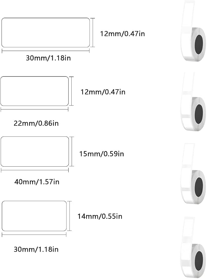 15 * 40mm/0.59"*1.57" Adhesive Thermal Label Paper Roll Suitable for Name Price Shelf Life Classification Labels Compatible with Mini Label Maker