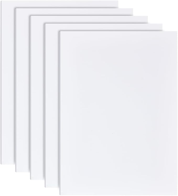BENECREAT 5Pcs 12x8.3 Inch White Foam Boards, 4mm Rectangle PVC Foam Sheet Poster Board for Mounting, Crafts, Art, Display, Presentation and Projects