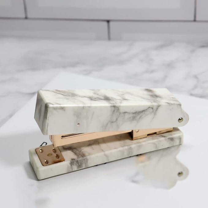 Desk Stapler Office Metal Classic Desktop Stapler Heavy Duty with 20 Sheets Capacity Marble Texture Easy to Load Ergonomic Stapler School Supplies (Color : A)
