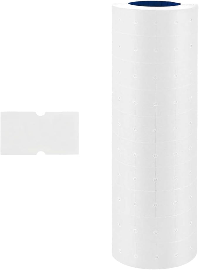 MX-5500 Price Labels, Adhesive Sticker Marker Label, 10 Rolls Sticky Paper Labels for Price and Date Guns,1 Line 5000 Labels, 1pcs Ink Roll Included White