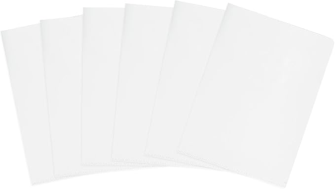 PATIKIL 6 Pack A4 Plastic Folders, Letter Size Clear Folders l Type Project Pockets Paper Document Jacket Sleeves Transparent for Documents Office File, 8.7x12.2, Milky White