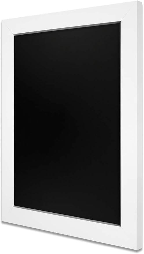 Loddie Doddie Magnetic Chalkboard Sign - 11" x 14", White Frame, Mounting Hardware - Easy-Erase Message Center - Versatile Magnet Board for Wall - Chalk Board Calendar for Wall