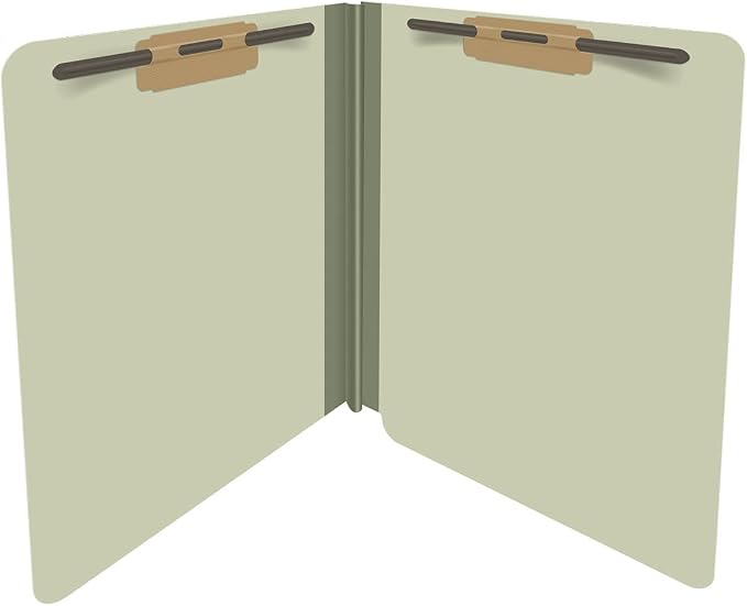25 Pt. Pressboard Classification Folders, Full Cut End Tab, Letter Size, No Dividers, Green (Box of 25)