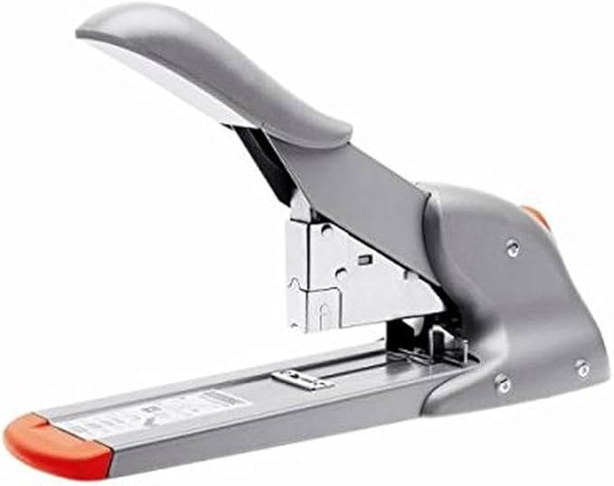 Rapid Fashion HD110 Heavy Duty Stapler, 110 Sheet Capacity, High Volume Stapling, Metal and Plastic, Silver/Orange, 21080815