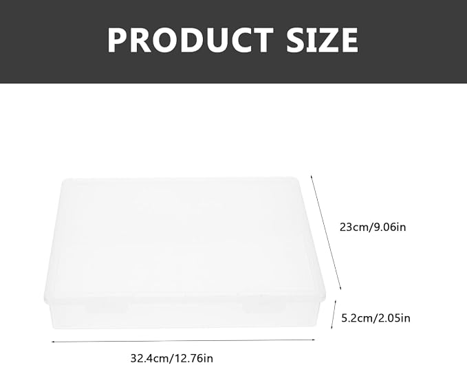 Tofficu Desktop Organizer File Storage Box 12.75X9.05X2.04In Clear Document Box with Lid for Office School Certificate Organizer Paper Filing Storage Container