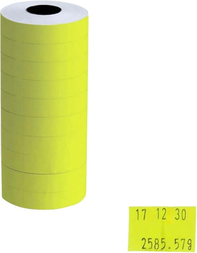 MX-6600 Price Labels | Double Line Pricemarker Labels Paper for MX-6602/YH-689/G6600/CN-6600EOS | Price Gun Stickers |10 Rolls/5000pcs, Without Gun (Yellow)