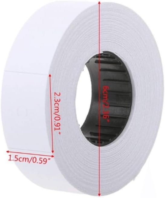 MX-6600 Price Labels | 2 Line White Blank Price and Date Gun Labels with 3 Ink Rolls | 30 Rolls / 15000 Labels Fits MX-6600,MX-6602, YH-689 Guns (Without Gun)