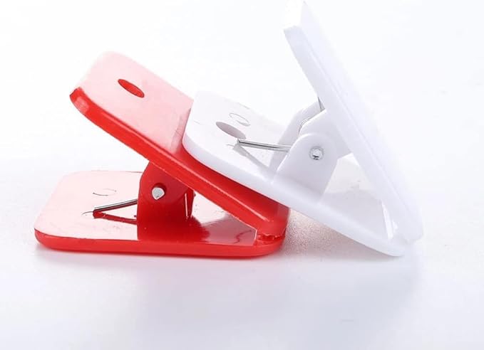 GANPUB 20Pcs White Plastic Chip Bag Clips Sealing Food Clips Snack Bag Clips Photo Clips Binder Clips Paper Clamps Hinge Clips Tape Adhesives and Fasteners
