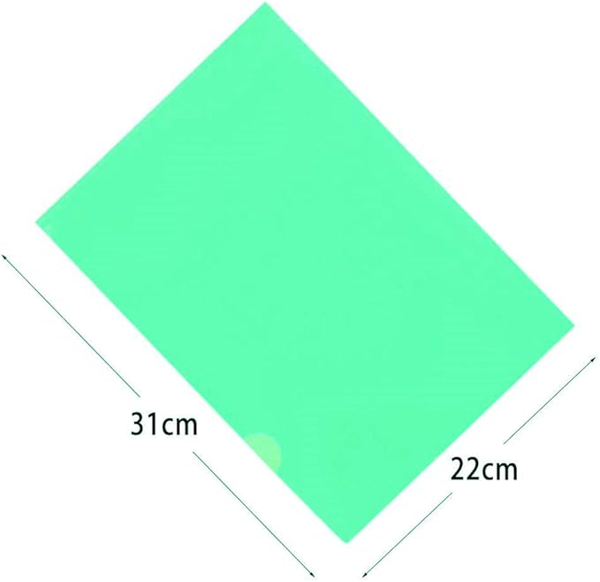 L-Type Plastic Folder Safe Project Pockets Transparent Clear Document Folder 12pcs for A4 paperPlastic Paper Jacket Sleeves in Assorted Project Folders （Green）