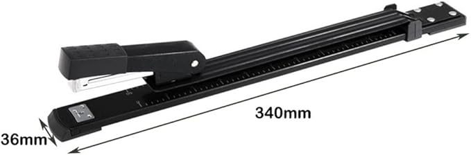 Desk Stapler Office Stapler Long Arm Stapler 20 Pages A3 Binding Stationery Built-in Ruler and Adjustable Locking Paper Guide for Office Or Desk School Supplies (Color : Silver)
