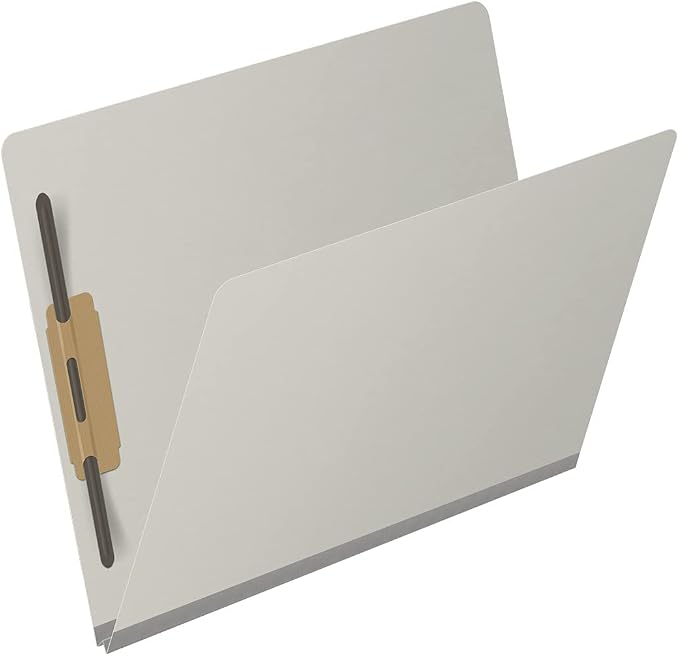 25 Pt. Pressboard Classification Folders, Full Cut End Tab, Letter Size, No Dividers, Light Gray (Box of 25)