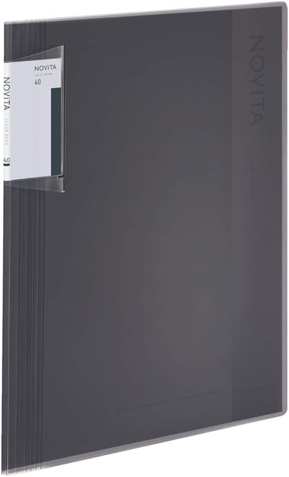 Kokuyo 40-Pocket Binder with Plastic Sleeves 8.5"x11" (Black), A4 and US Letter Expandable Art Portfolio Folder with Clear Sheet Protectors. 80 Pages of Presentation Display Book. (RA-NV40D)