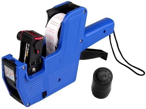 Kubert® Mx-5500 Single Row Labeler Price Tag Label Gun + Ink Roller + Single Row Label Paper Price Sticker Roll for Offices & Markets Model: Office Supply Store (Blue)