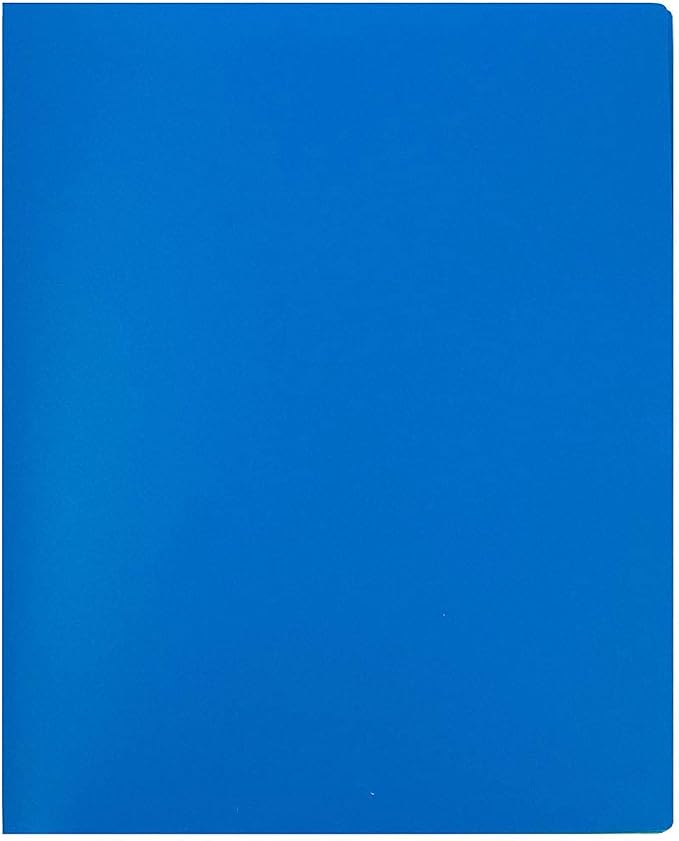 JAM PAPER Heavy Duty Plastic Multi Pocket Folders - 4 Pocket Organizer - Blue - 2/Pack