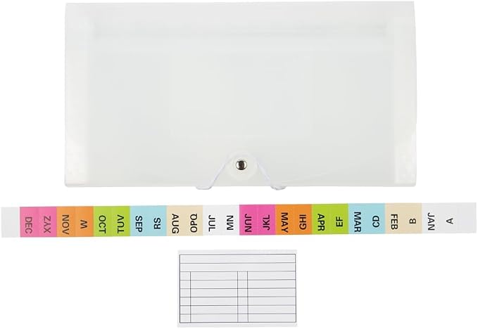 JAM PAPER Accordion Folders - 13 Pocket Plastic Expanding File - Check Size - 5 x 10 1/2 - Clear - 2/Pack