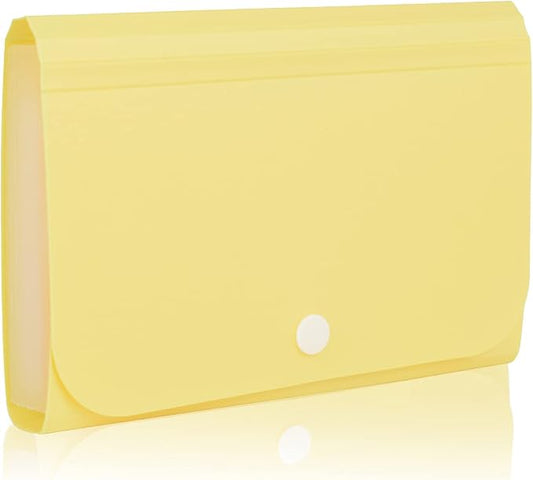 Accordian File Organizer, Coupon Organizer, Folder Organizer Mini Organizer Wallet for Coupons, Receipts, Cash, Tax Item or Changes,7x4.5 in 13 Pockets with Tabs Check Case(Yellow)