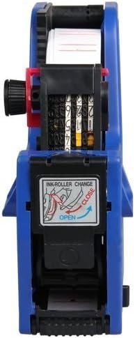 Kubert® Mx-5500 Single Row Labeler Price Tag Label Gun + Ink Roller + Single Row Label Paper Price Sticker Roll for Offices & Markets Model: Office Supply Store (Blue)