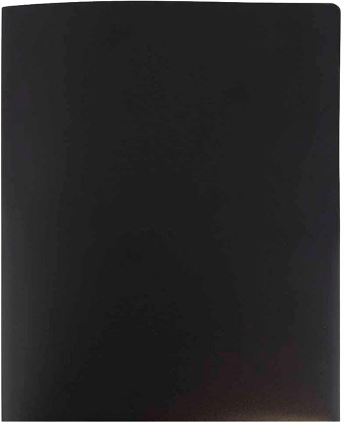JAM PAPER Heavy Duty Plastic 2 Pocket Extra Tough School Folders - Black - 6/Pack