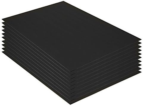 Mat Board Center Premium Black Foam Core Board - 18x24 Inches, 3/16" Thick - 10 Pack, Acid-Free - Ideal for Mounting, Crafts, Art, and Presentations