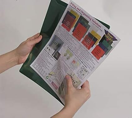 StoreSMART - Paperwork Organizers - 200-Pack - Green Plastic Back, Clear Plastic Front - Heavy Duty - PF8511PQG-200