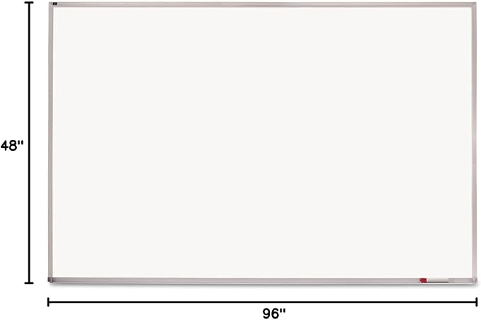 Quartet Dry Erase Magnetic White Board 96"W x 48"H, Porcelain Whiteboard, Silver Aluminum Frame (PPA408)