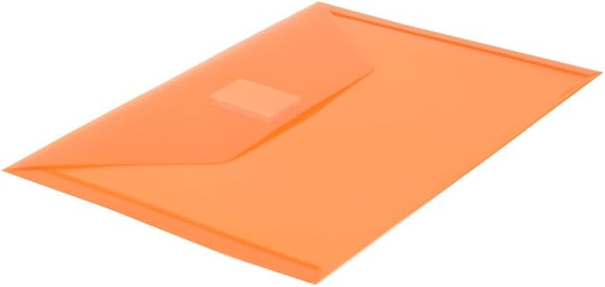 JAM PAPER Plastic Envelopes with Hook & Loop Closure - Index - 5 1/2 x 7 1/2 - Orange - 12/Pack