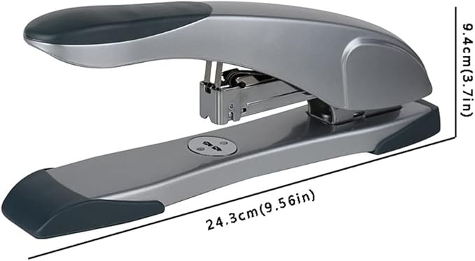 KUYWLMKMZZ Desk Stapler Metal Staplers Office Heavy Duty 60 Page Capacity Heavy Duty Stapler Suitable for Office Learning Desktop File Sorting and Binding Silver Gray School Supplies (Color : A)