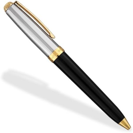 Sheaffer Prelude Black Onyx Lacquer Ballpoint Pen with Chased Palladium Cap & 22KT Gold-Plated Trim