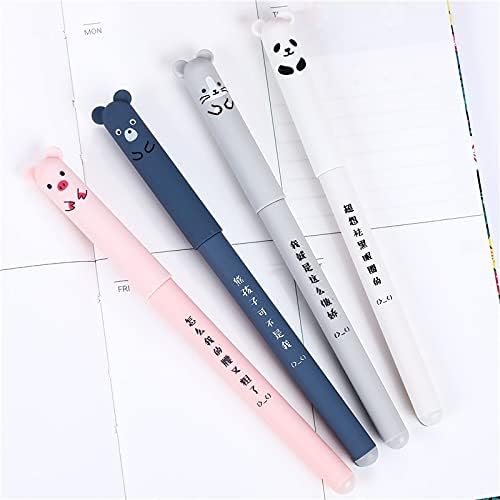4 Pcs/set Kawaii Pig Bear Cat Mouse Erasable Gel Pen School Office Supplies Stationery Gift 0.35mm Blue Black Ink 4 Pcs/set(black 4pcs)
