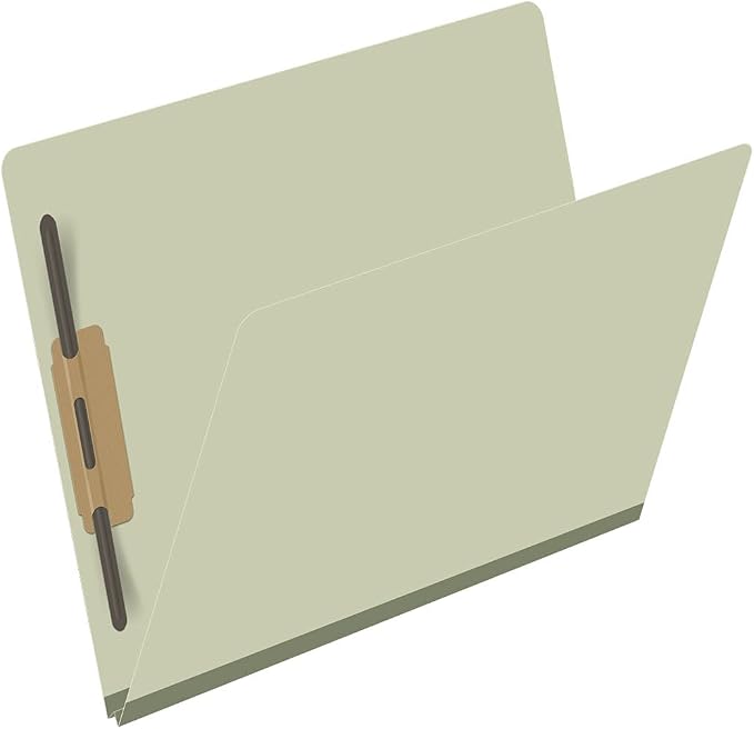 25 Pt. Pressboard Classification Folders, Full Cut End Tab, Letter Size, No Dividers, Green (Box of 25)