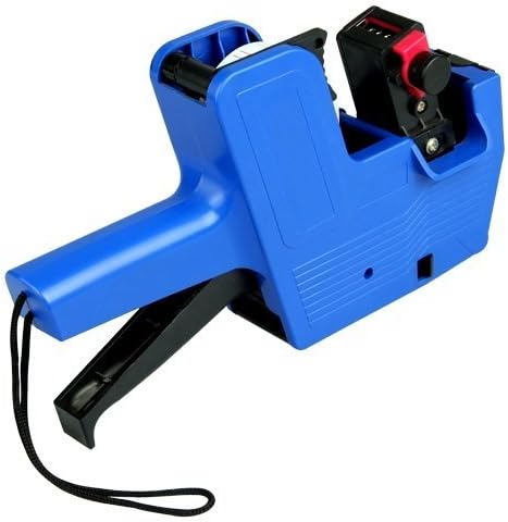 Kubert® Mx-5500 Single Row Labeler Price Tag Label Gun + Ink Roller + Single Row Label Paper Price Sticker Roll for Offices & Markets Model: Office Supply Store (Blue)