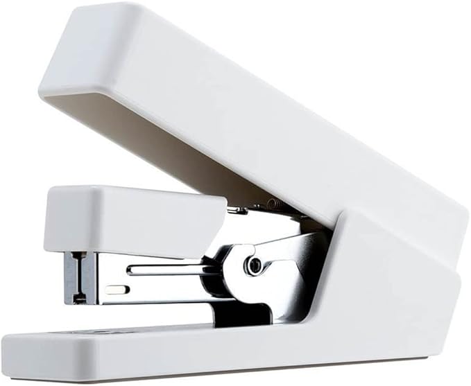 KUYWLMKMZZ Desk Stapler Portable Stapler Office Stapler Single Finger Press Labor Saving Stapler White Suitable for Office Document Binding and Finishing School Supplies (Color : White)