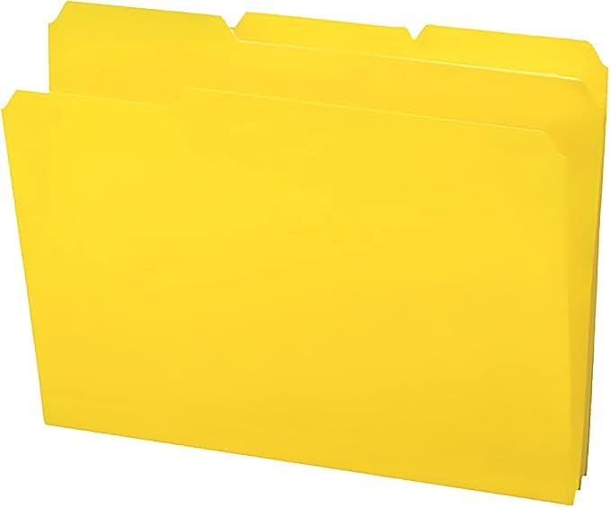 Smead Poly File Folder, 1/3-Cut Tab, Letter Size, Yellow, 24 Per Box (10504)