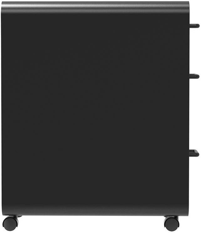 Monoprice Round Corner 3-Drawer File Cabinet - Black with Lockable Drawer - Workstream Collection, 3 Drawer (137876)