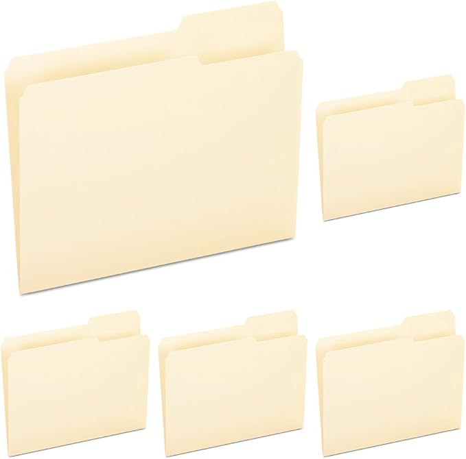 Pendaflex File Folders, Letter Size, Manila, 1/3 Cut, 100/BX (752 1/3-3) (Pack of 5)