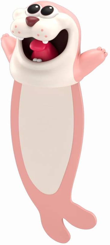 Cartoon Bookmarks, 3D Stereo Original Animal Page Mark, PVC Ouch Ocean Series, Funny Cute creatived Gifts for Kids, Adult (Seal)