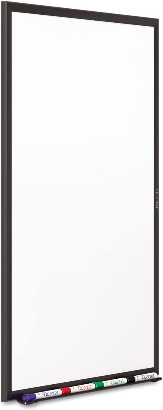 Quartet Dry Erase White Board 48"W x 36"H Non-Magnetic Whiteboard, Total Erase, Black Aluminum Frame (S535B)