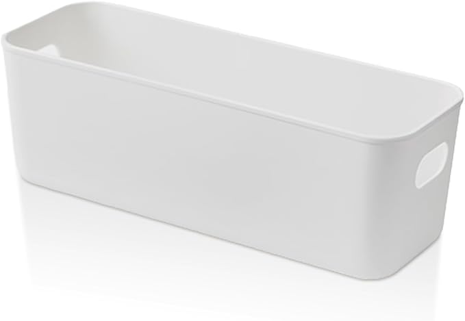 Cyrank Phone Case Organizer, White Phone Case Storage Box Storage Bins Holder Cell Box for Desk Cupboard Cabinet