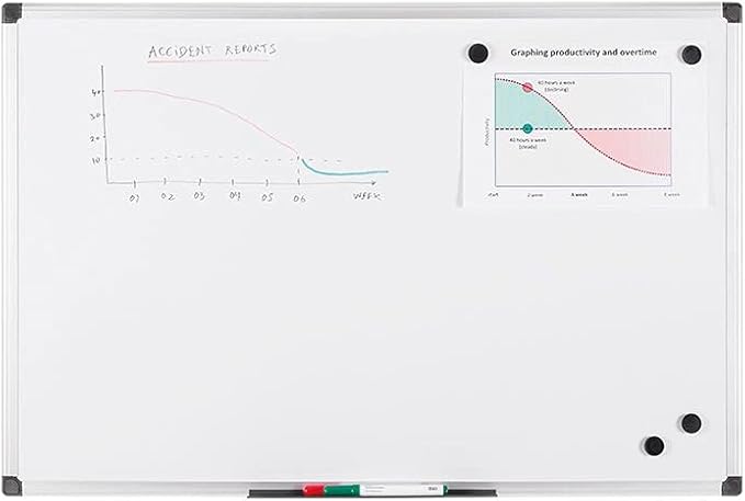 MasterVision Maya Series Magnetic Dry Erase Board, Laquered Steel Whiteboard, Snap-On Marker Tray, Wall Mounting Kit, 18" x 24", Aluminum Frame