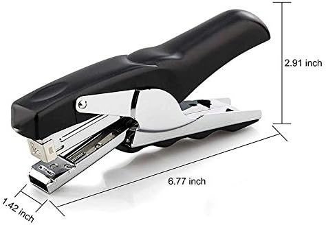 Clip-On Stapler for 20-Page Heavy-Duty Desktop Stapler for Office Staplers (Black)