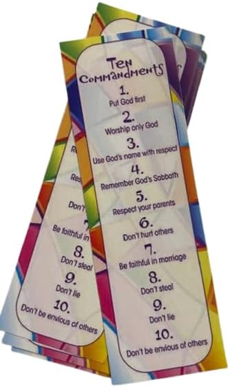 (25 Count) The Ten Commandments Bookmarks for Kids - Religious Bookmarks - Christian Gifts - Inspirational Church Supplies