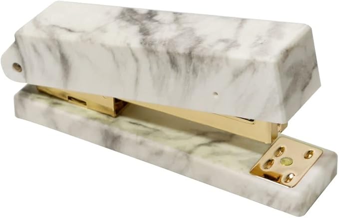 Desk Stapler Office Metal Classic Desktop Stapler Heavy Duty with 20 Sheets Capacity Marble Texture Easy to Load Ergonomic Stapler School Supplies (Color : A)