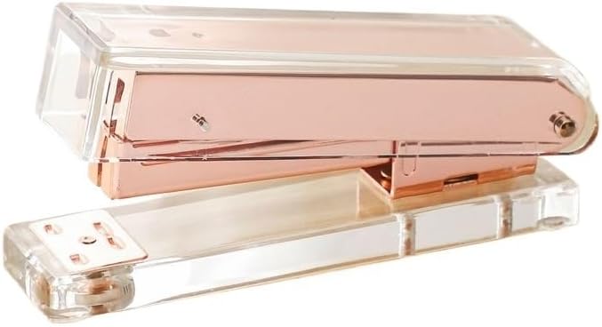 Transparent Acrylic Stapler, Transparent Rose Gold Stapler